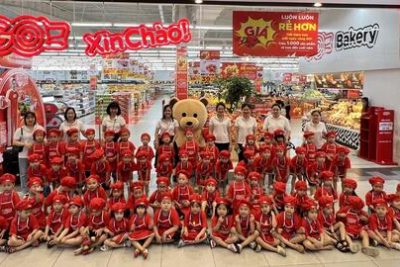 Trường MN Hoa Sen tổ chức hoạt động tham quan trải nghiệm tại siêu thị Go cho các bé 4 tuổi