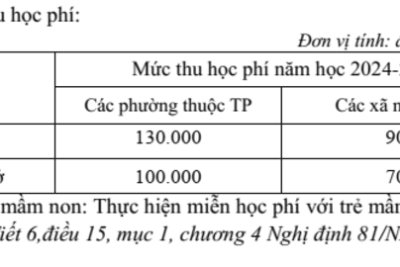 Các văn bản hướng dẫn thực hiện các khoản thu năm học 2024 – 2025