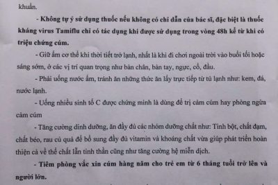 BÀI TUYÊN TRUYỀN DỊCH BỆNH CÚM A – TRƯỜNG MẦM NON HOA SEN