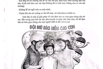 Bài tuyên truyền về an toàn giao thông cho trẻ mầm non trường Mầm Non Hoa Sen