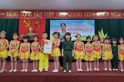 Trường mầm non Hoa Sen tham gia biểu diễn văn nghệ “Lễ Khai mạc hè và phát động tháng hành động vì trẻ em năm 2023” tại UBND Phường Hạ Long TP Nam Định