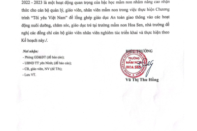 Kế hoạch tổ chức ngày hội an toàn giao thông – chủ đề ” Tôi yêu Việt Nam” năm học 2022-2023