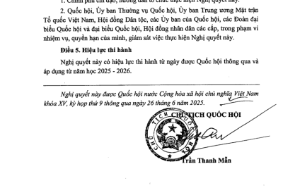 Nghị quyết số 217/2025/QH15 của Quốc hội: Về miễn, hỗ trợ học phí đối với trẻ em mầm non, học sinh phổ thông, người học chương trình giáo dục phổ thông trong cơ sở giáo dục thuộc hệ thống giáo dục quốc dân